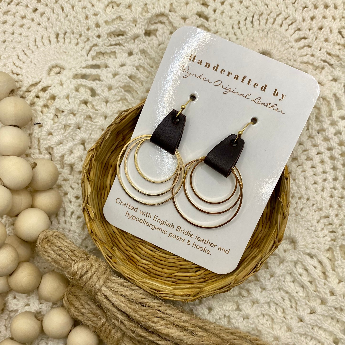 Triple Hooped Earring (Dark Brown)
