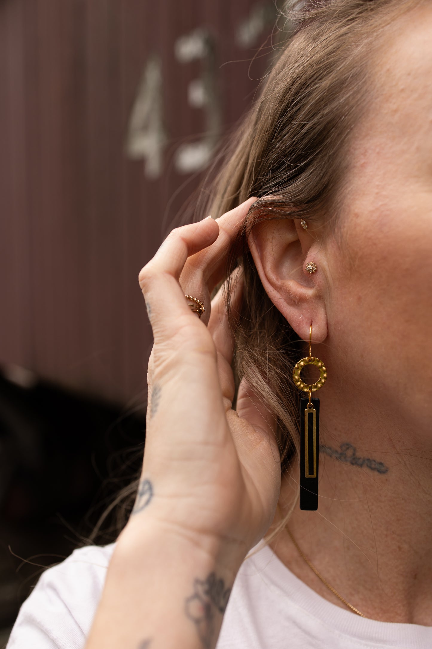 Rectangle Dangle Earring