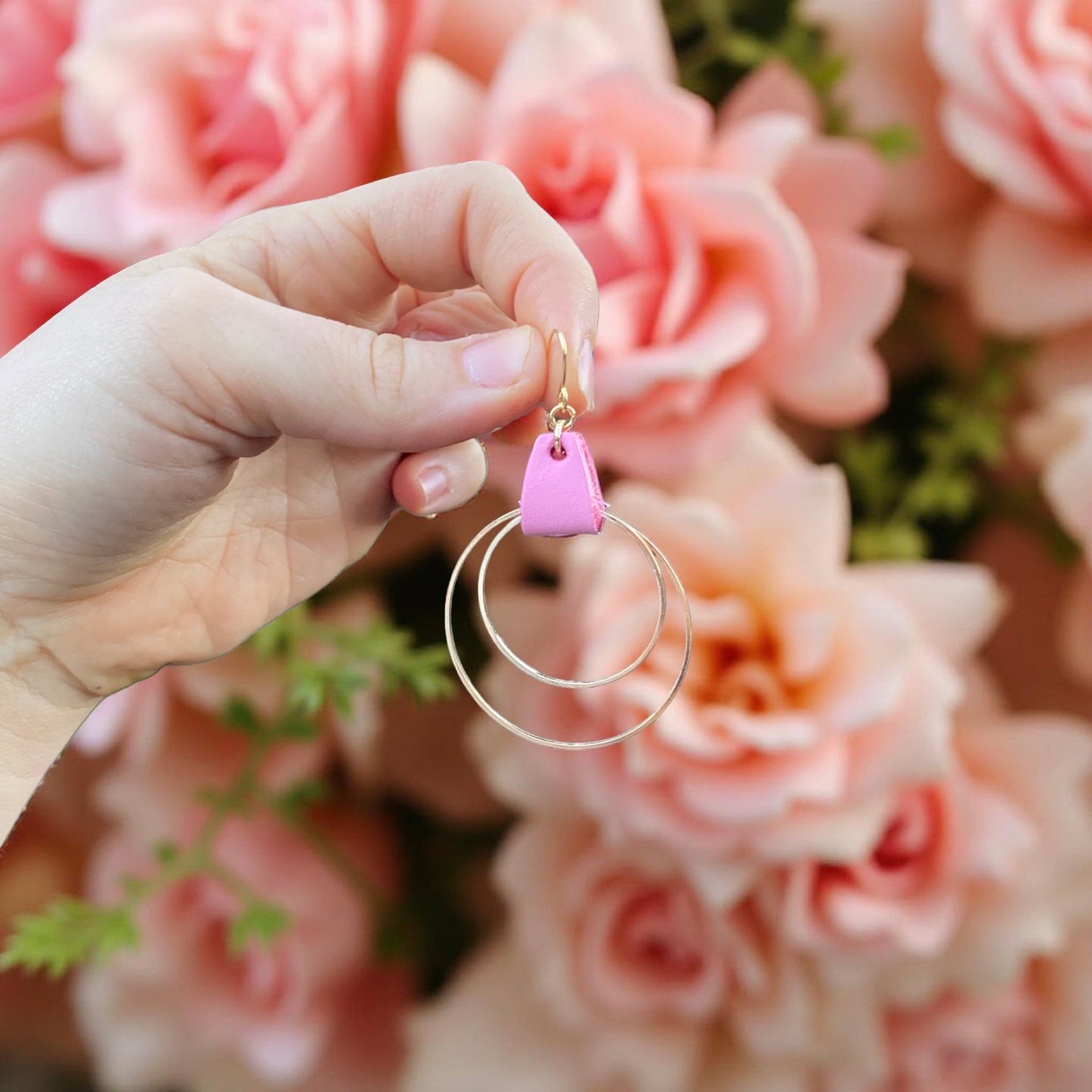 Double Hooped Earring - PINK