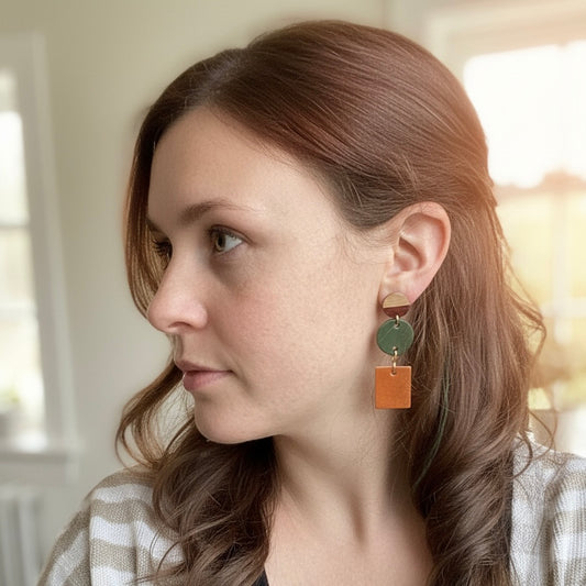 POP of Colour Leather Earrings