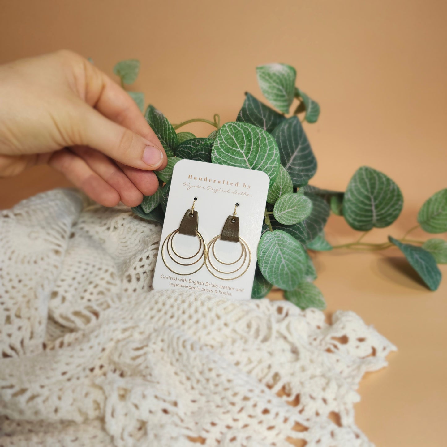 Triple Hooped Earring (Olive)