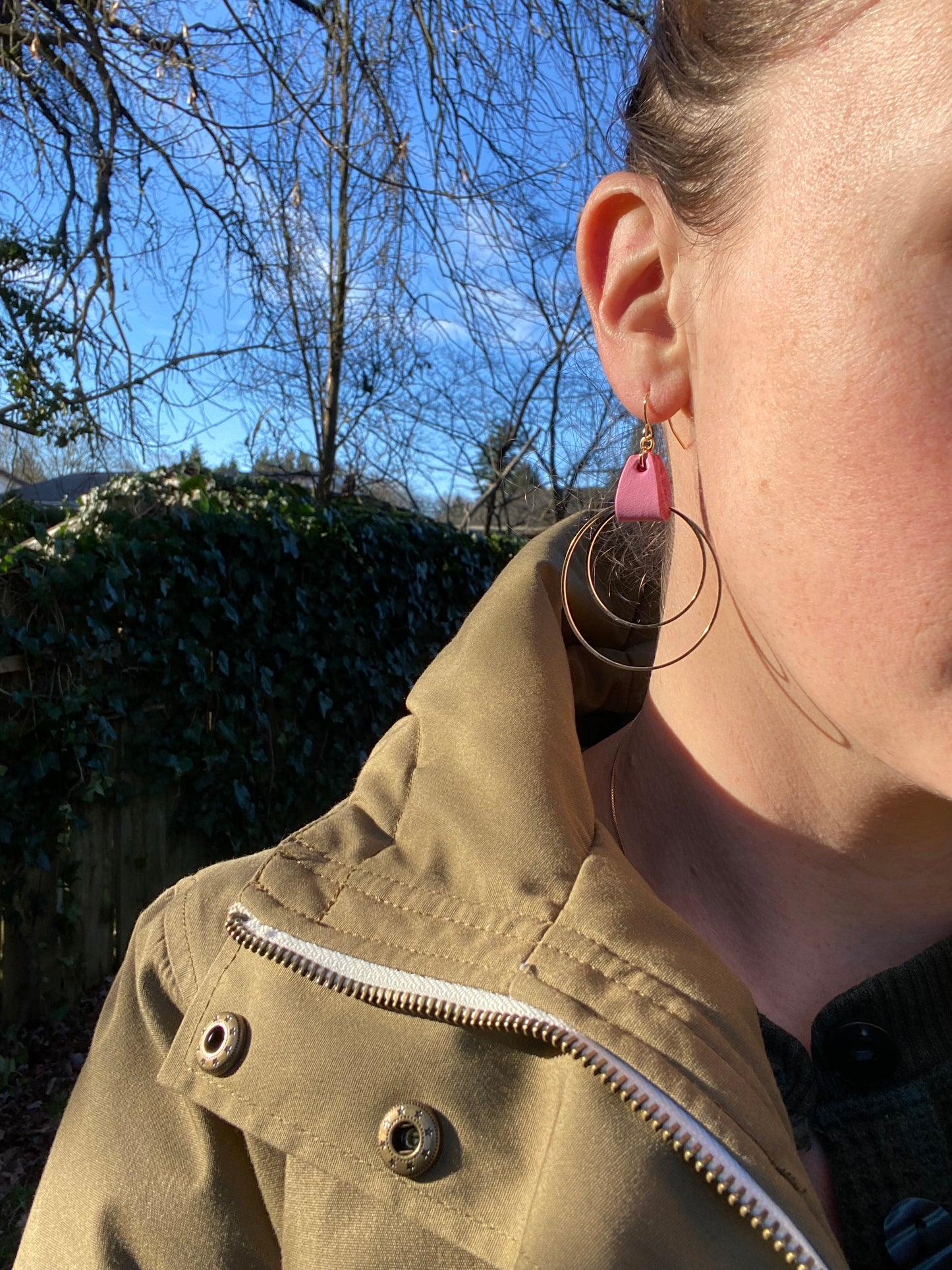 Double Hooped Earring - PINK