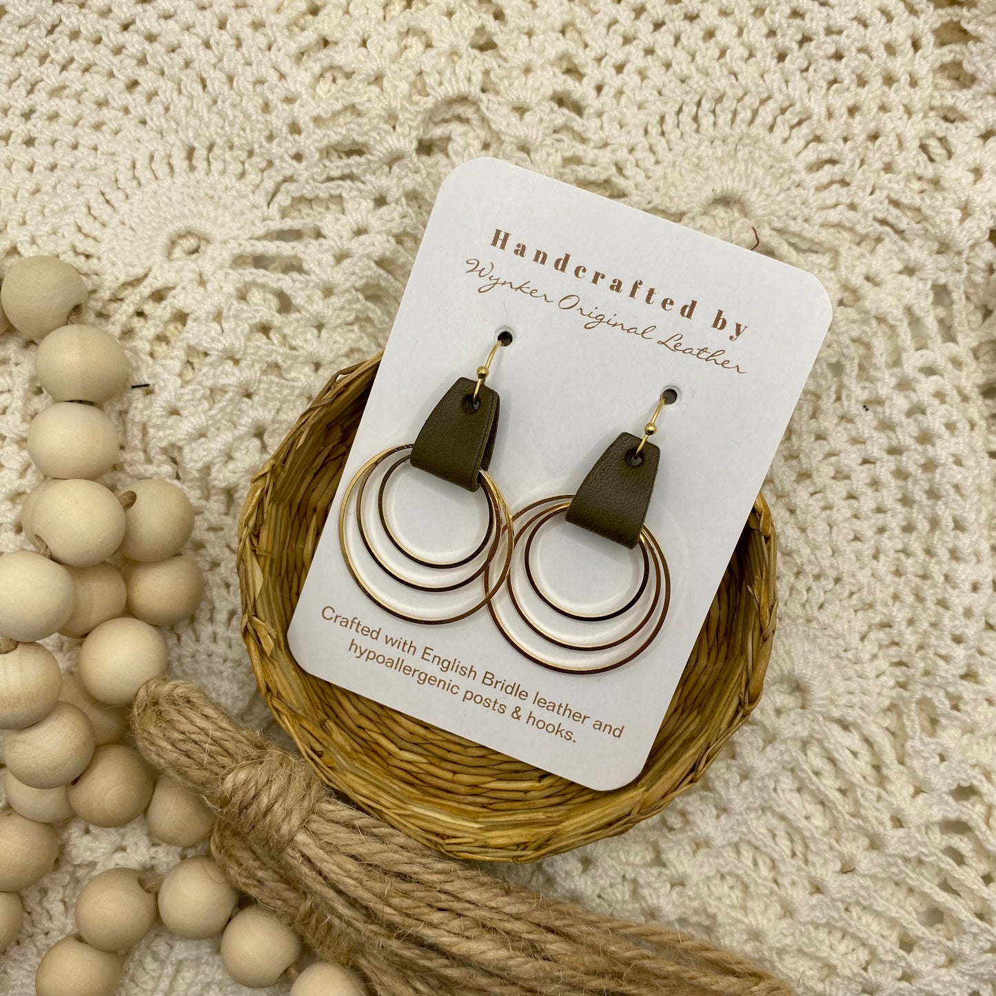 Triple Hooped Earring (Olive)