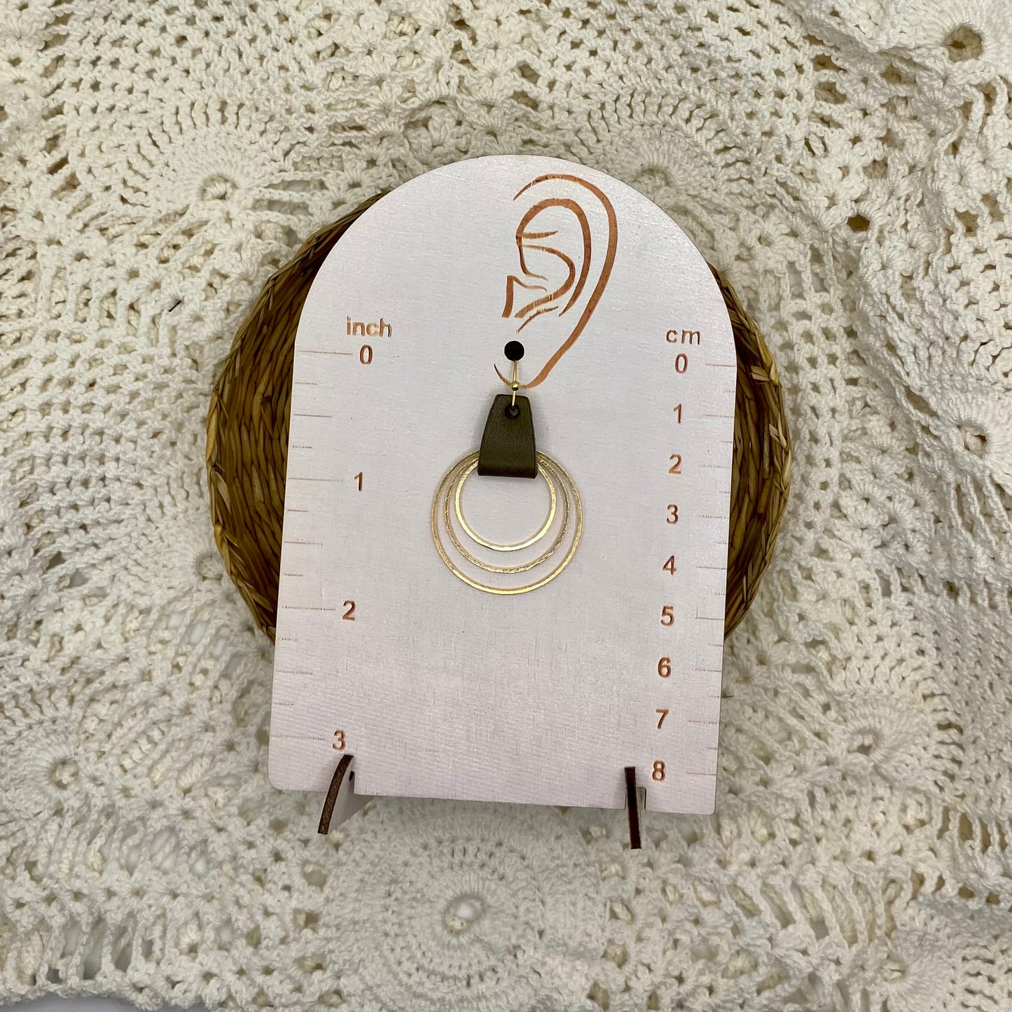 Triple Hooped Earring (Olive)